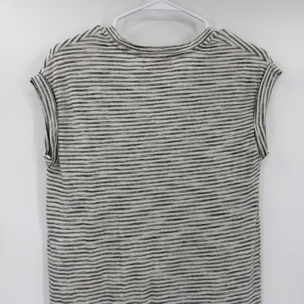 Cloth & Stone Anthropologie Striped V-Neck Midi Dress Grey White C1962-155 XS - Picture 8 of 11